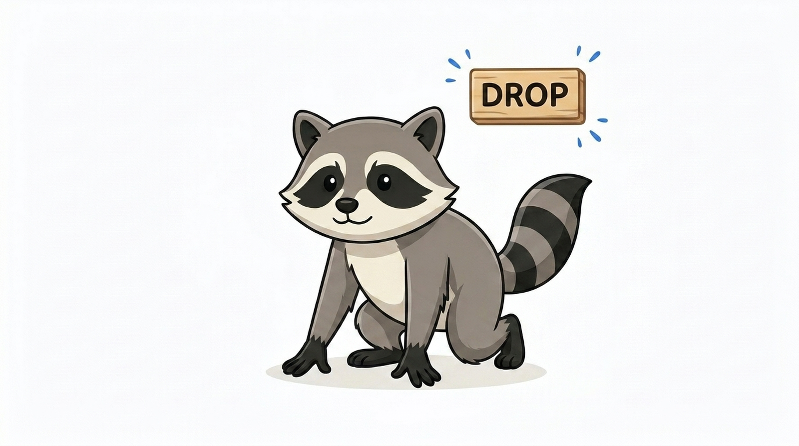 Milo, mascot of Milodomain.com, in sprinter position in the starting blocks in front of an AFNIC sign marked DROP, illustrating .fr drop-catching.